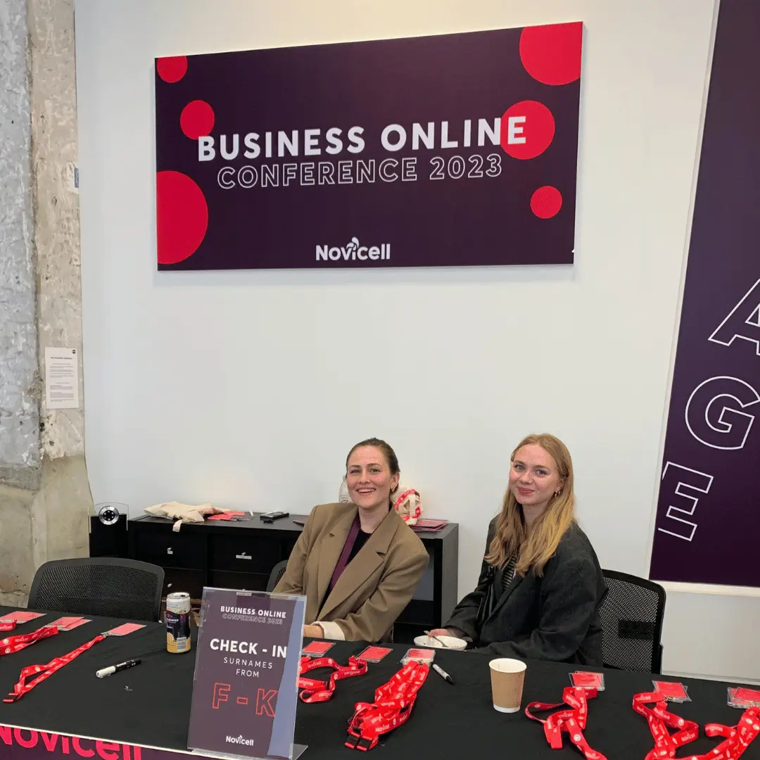 Two women at business event in UK