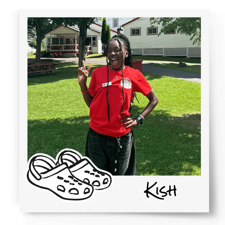 Polaroid of BUNAC creator Kish at summer camp in the US